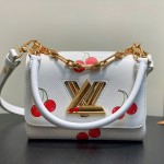 Louis Vuitton Twist PM White Cherry Wave Epi Leather Handbag M13239 M50332