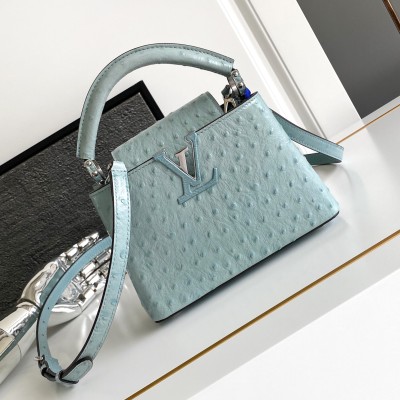 Louis Vuitton - Capucines BB Custom Light Blue Taurillon Leather Handbag M24713 M24714