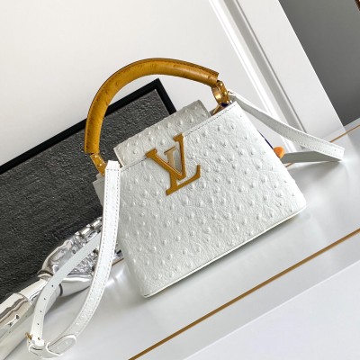 Louis Vuitton - Capucines BB Custom White Taurillon Leather Handbag M24713 M24714