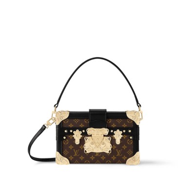 Louis Vuitton - Petite Malle Handbag in Monogram Canvas with Leather Trim M13738