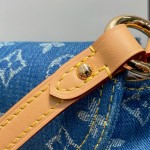 Louis Vuitton M95216 Pink Purple & Denim Blue Vintage Denim Baguette Bag