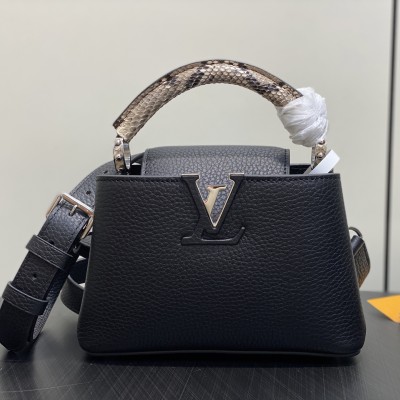 Louis Vuitton - Capucines Mini Handbag N85513 Black Python Leather – Taurillon Calfskin 