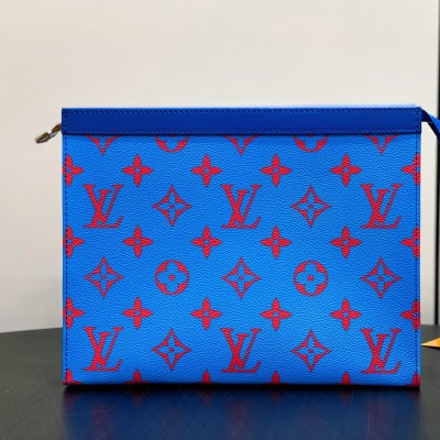 Louis Vuitton - Pochette Voyage Blue M14692 Monogram Glow Coated Canvas Clutch Bag