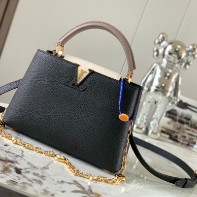 Louis Vuitton - Capucines BB Black and Grey High-End Custom M20844 M20845 Handbag