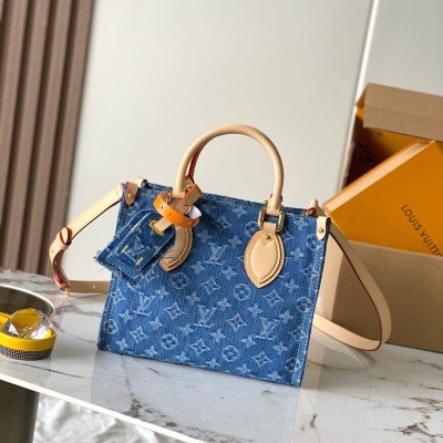 Louis Vuitton - OnTheGo PM M14633 Denim Canvas Handbag with MB163c Chip