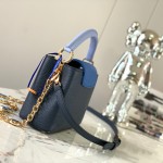 Louis Vuitton Capucines BB Black and Blue Handbag Custom M20844 M20845