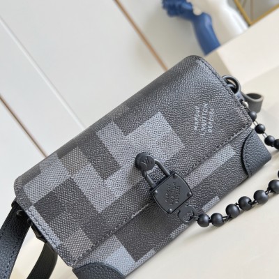 Louis Vuitton - Steamer Mini Handbag M14923 – Damoflage Black Coated Canvas 