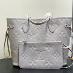 Louis Vuitton Neverfull MM M13758 Lilac Purple Monogram Empreinte Tote Bag