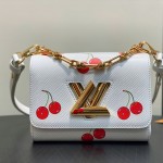 Louis Vuitton Twist PM White Cherry Wave Epi Leather Handbag M13239 M50332