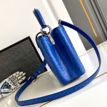 Louis Vuitton Capucines BB Custom Blue Taurillon Leather Handbag M24713 M24714