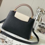 Louis Vuitton Capucines BB Black and Grey Handbag Custom M20844 M20845