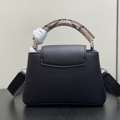 Louis Vuitton - Capucines Mini Handbag N85513 Black Python Leather – Taurillon Calfskin 