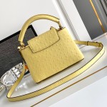 Louis Vuitton Capucines BB Yellow Custom Taurillon Leather Handbag M24713 M24714