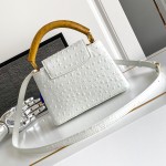 Louis Vuitton Capucines BB White Taurillon Leather Handbag M24713