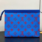 Louis Vuitton Pochette Voyage Blue M14692 Monogram Glow Coated Canvas Clutch Bag