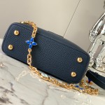 Louis Vuitton Capucines BB Black and Blue Handbag Custom M20844 M20845