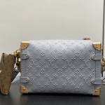 Louis Vuitton Side Trunk MM Gray M25602 with Mini Pouch – Monogram Embossed Leather