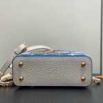 Louis Vuitton Capucines Mini Handbag Blue Denim M12947