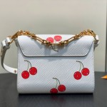 Louis Vuitton Twist PM White Cherry Wave Epi Leather Handbag M13239 M50332