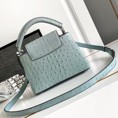 Louis Vuitton - Capucines BB Custom Light Blue Taurillon Leather Handbag M24713 M24714