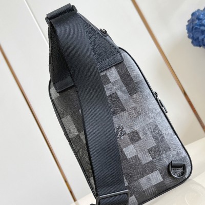 Louis Vuitton - Avenue Sling Bag M14953 Monogram Eclipse Compact Crossbody with Triangular Side Pocket