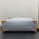 Louis Vuitton Side Trunk MM Gray M25602 with Mini Pouch – Monogram Embossed Leather