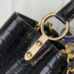Louis Vuitton Capucines BB Bag M48865 Crocodile Diamond Light Black – Front View