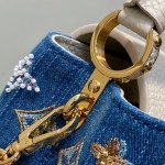 Louis Vuitton Capucines Mini Handbag Blue Denim M12947