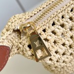 Louis Vuitton Hills Pochette M14304 Raffia and Leather Clutch