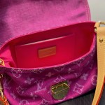 Louis Vuitton M95216 Pink Purple & Denim Blue Vintage Denim Baguette Bag