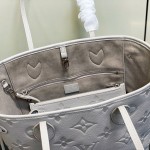 Louis Vuitton Neverfull MM M13758 Lilac Purple Monogram Empreinte Tote Bag