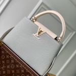 Louis Vuitton Capucines MM Handbag M21296 Medium in Grey Leather