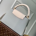 Louis Vuitton Capucines MM Handbag M21296 Medium in Grey Leather