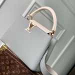 Louis Vuitton Capucines MM Handbag M21296 Medium in Grey Leather