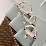 Louis Vuitton Capucines MM Handbag M21296 Medium in Grey Leather
