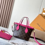  Louis Vuitton Neverfull Bandoulière Inside Out BB reversible handbag in White Green, Pink White, Brown and Rose Pink