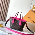  Louis Vuitton Neverfull Bandoulière Inside Out BB reversible handbag in White Green, Pink White, Brown and Rose Pink
