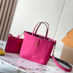  Louis Vuitton Neverfull Bandoulière Inside Out BB reversible handbag in White Green, Pink White, Brown and Rose Pink