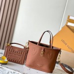  Louis Vuitton Neverfull Bandoulière Inside Out BB reversible handbag in White Green, Pink White, Brown and Rose Pink