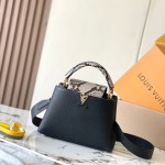 Louis Vuitton Capucines BB M81408 Black Python Dynamic Chip Leather Bag