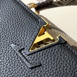 Louis Vuitton Capucines BB M81408 Black Python Dynamic Chip Leather Bag