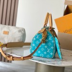 Louis Vuitton Speedy P9 Bandouliere 25 Handbag M11562 Windy Purple & M11561 Lake Blue with A-grade Full Steel Hardware (9.84 x 5.91 x 5.91 inches)