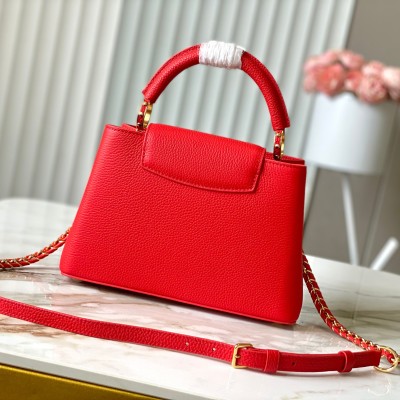 Louis Vuitton - Capucines Handbag M13250 Red Cherry Patchwork with Gold Chain LV x Takashi Murakami Collaboration