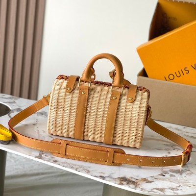 Louis Vuitton - Keepall Bandoulière 25 M14455 (Premium MB163C Chip Version Rattan Material)