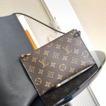 Louis Vuitton Low Key Hobo Bag in grained calfskin leather with adjustable shoulder strap