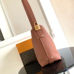 Louis Vuitton Low Key Hobo Bag in grained calfskin leather with adjustable shoulder strap
