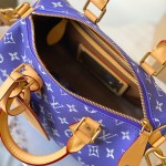 Louis Vuitton Speedy P9 Bandouliere 25 Handbag M11562 Windy Purple & M11561 Lake Blue with A-grade Full Steel Hardware (9.84 x 5.91 x 5.91 inches)