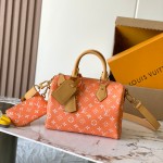 Louis Vuitton Speedy P9 Bandouliere 25 Handbag M13912 Tangerine Orange with A-grade Full Steel Hardware (9.84 x 5.91 x 5.91 inches)