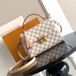 Louis Vuitton Croisette Damier Azur canvas handbag with leather tassel