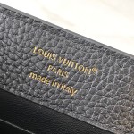 Louis Vuitton Capucines East-West Why Knot Taurillon leather handbag in mini and small sizes with Monogram beaded chain and shiny metal hardware